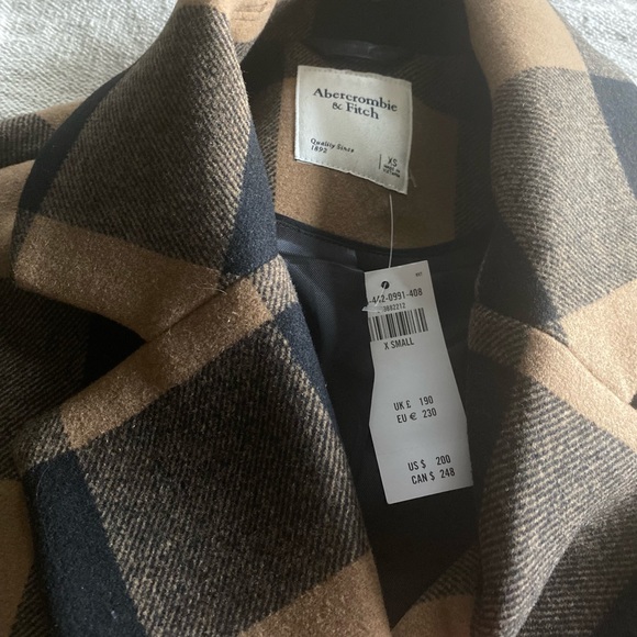 NWT Abercrombie & Fitch Wool Blend Coat XS - Picture 3 of 6